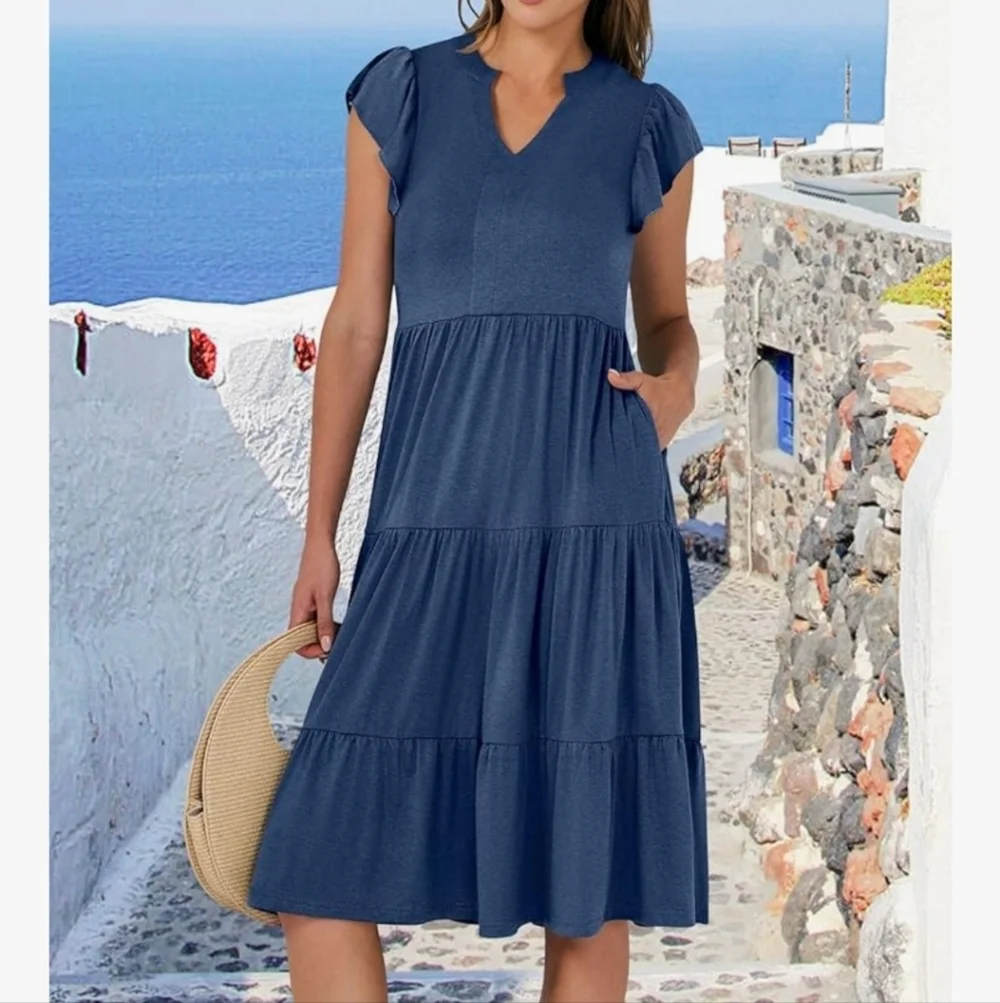 Ruffled Sleeve Dress - Picture 9 of 13